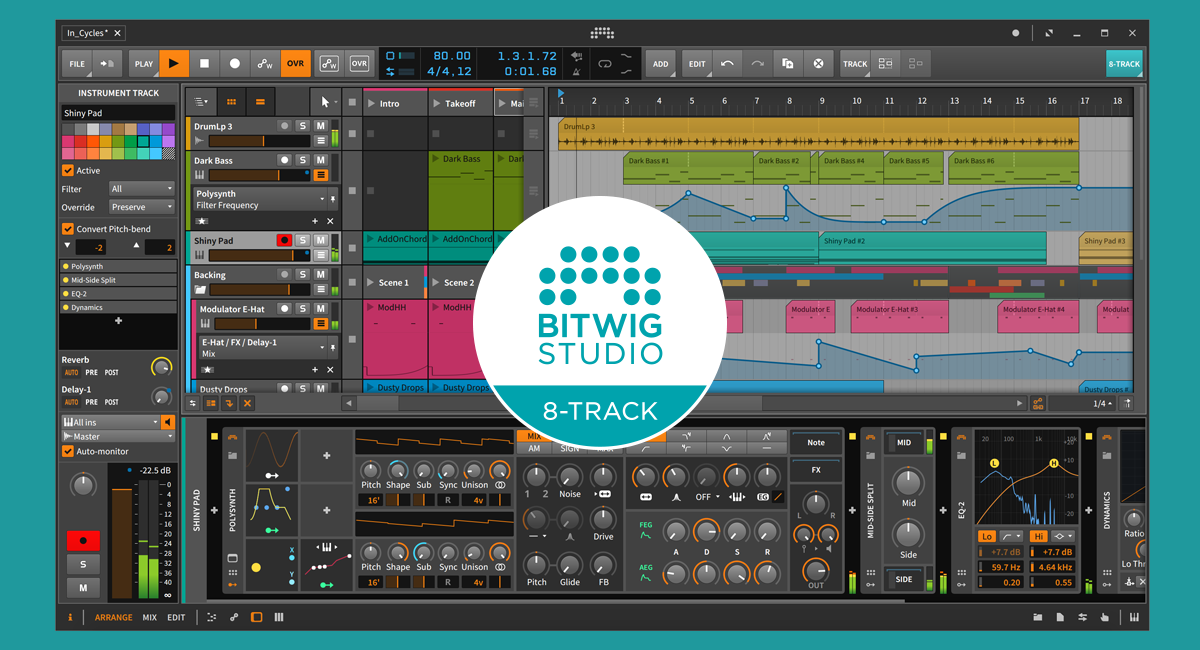 Bitwig 8-Track | u-he Beatzille | Ubuntu Studio